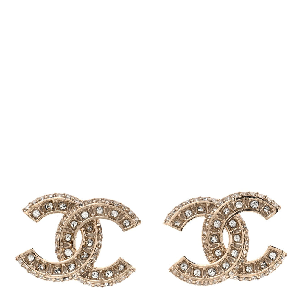 Crystal Timeless CC Earrings Light Gold