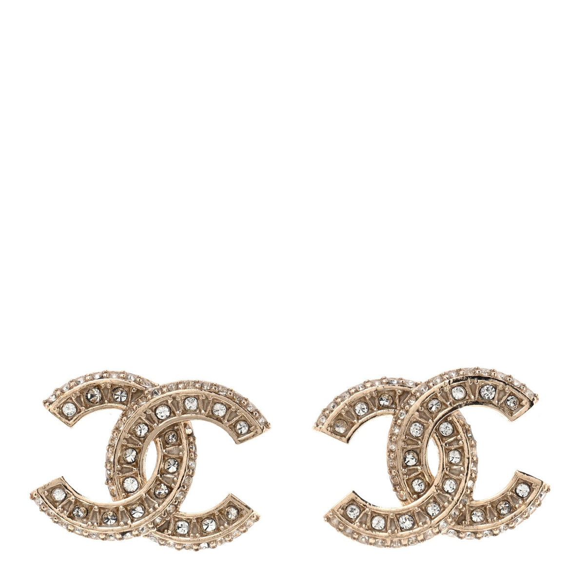 Crystal Timeless CC Earrings Light Gold