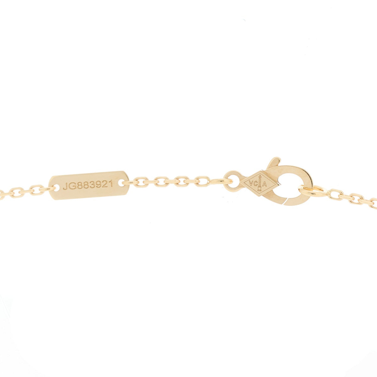 18K Yellow Gold Blue Agate Vintage Alhambra Pendant Necklace