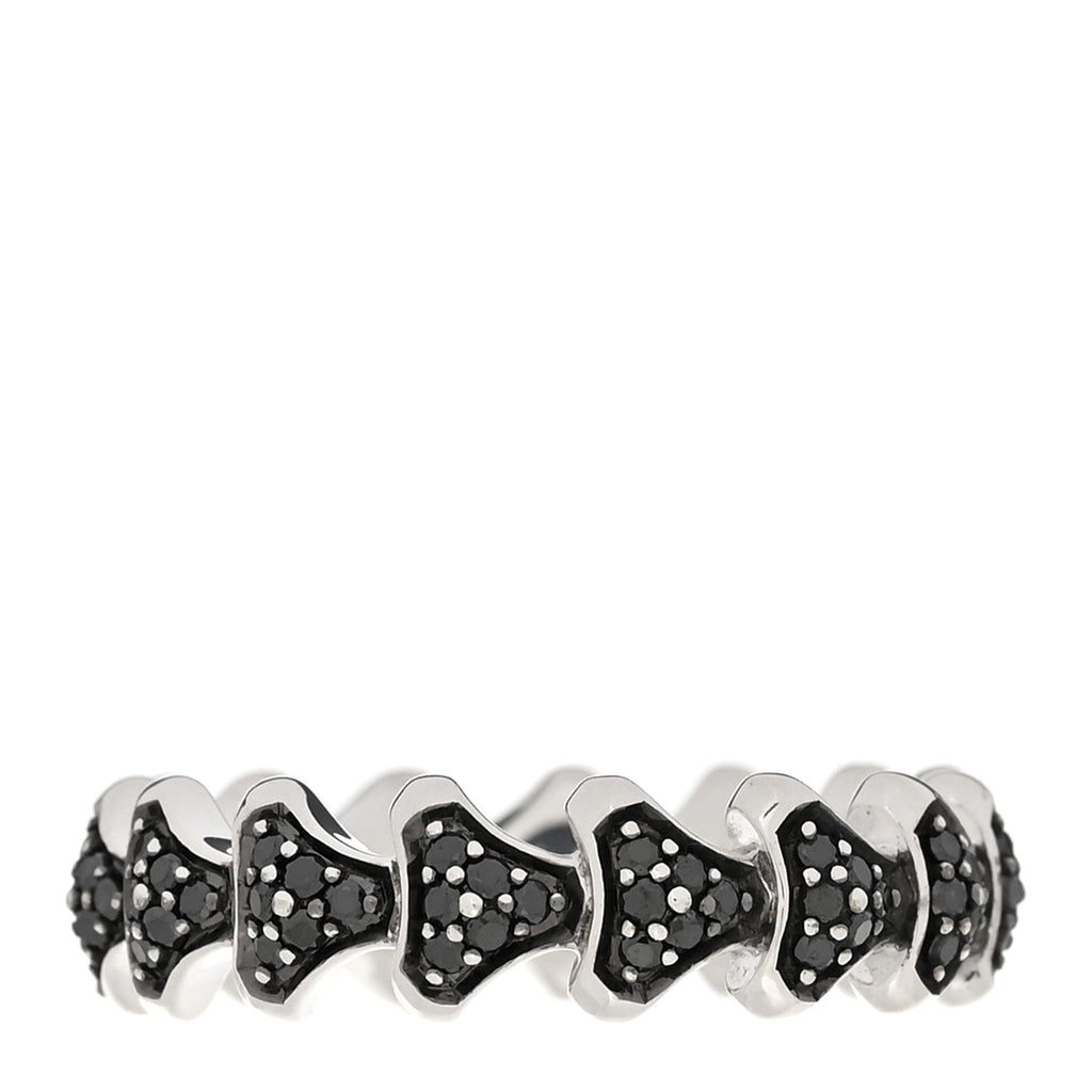Sterling Silver Black Diamond Armory Band Ring 58 8.5