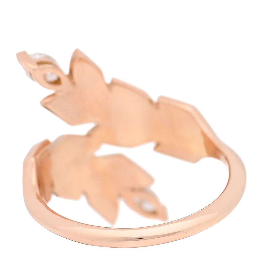 18K Rose Gold Diamond Victoria Vine Bypass Ring 52 6