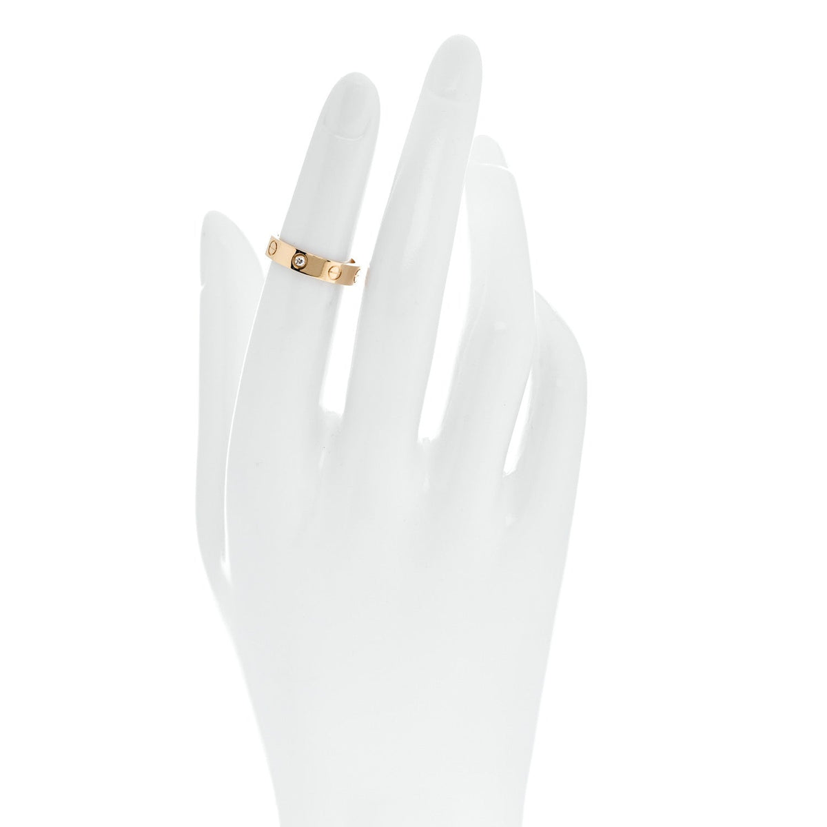 18K Yellow Gold Diamond 4mm LOVE Wedding Band Ring 48 4.5