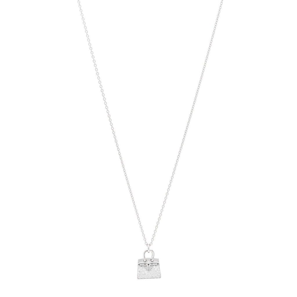 18K White Gold Diamond Birkin Amulettes Pendant Necklace