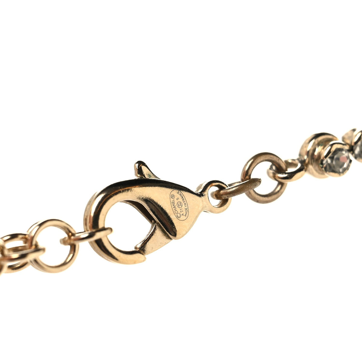 Crystal CC Chain Short Necklace Gold