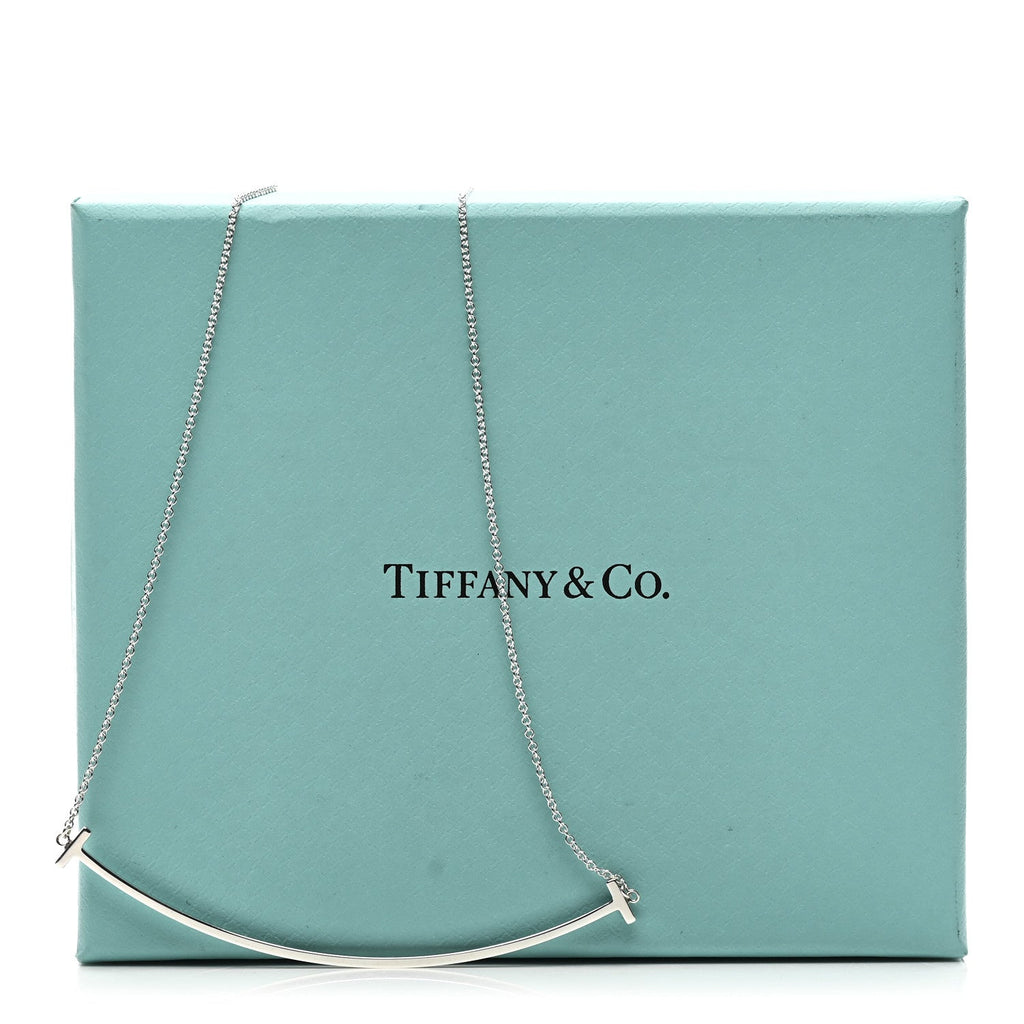 Sterling Silver Large T Smile Pendant Necklace