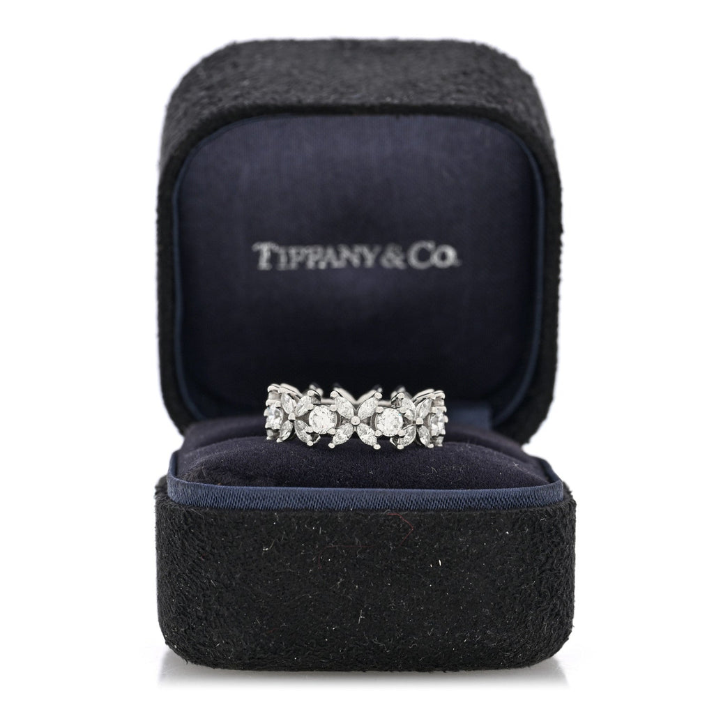 Platinum Diamond Victoria Alternating Band Ring 52 6