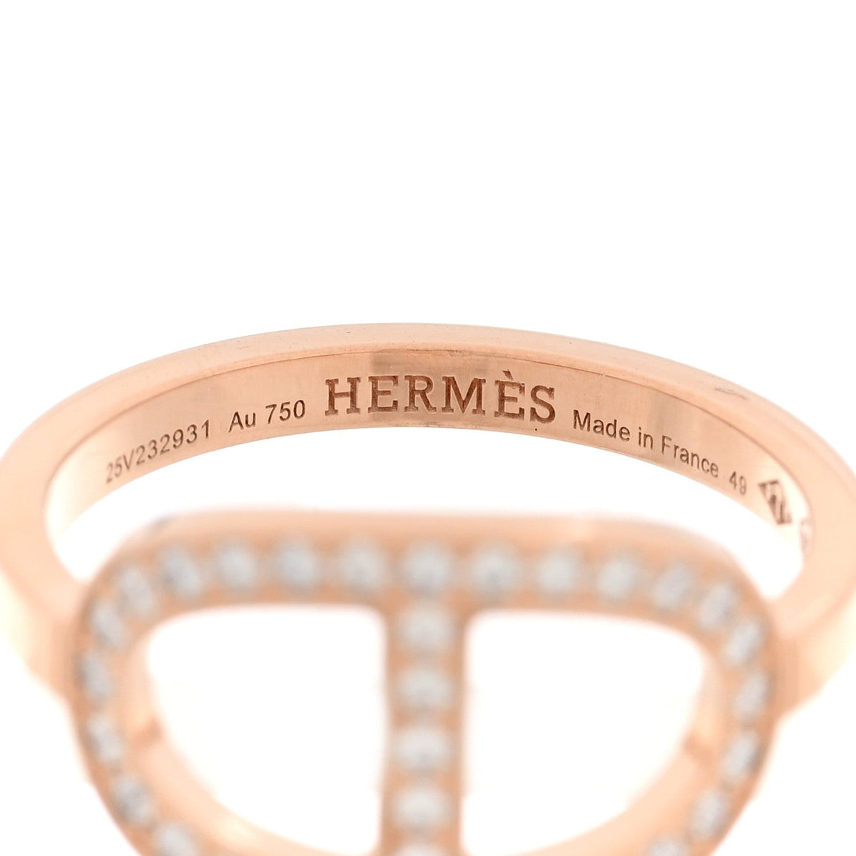 18K Rose Gold Diamond MM Chaine d'Ancre Contour Ring 49 5