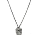 Crystal Strass CC Pendant Necklace Silver