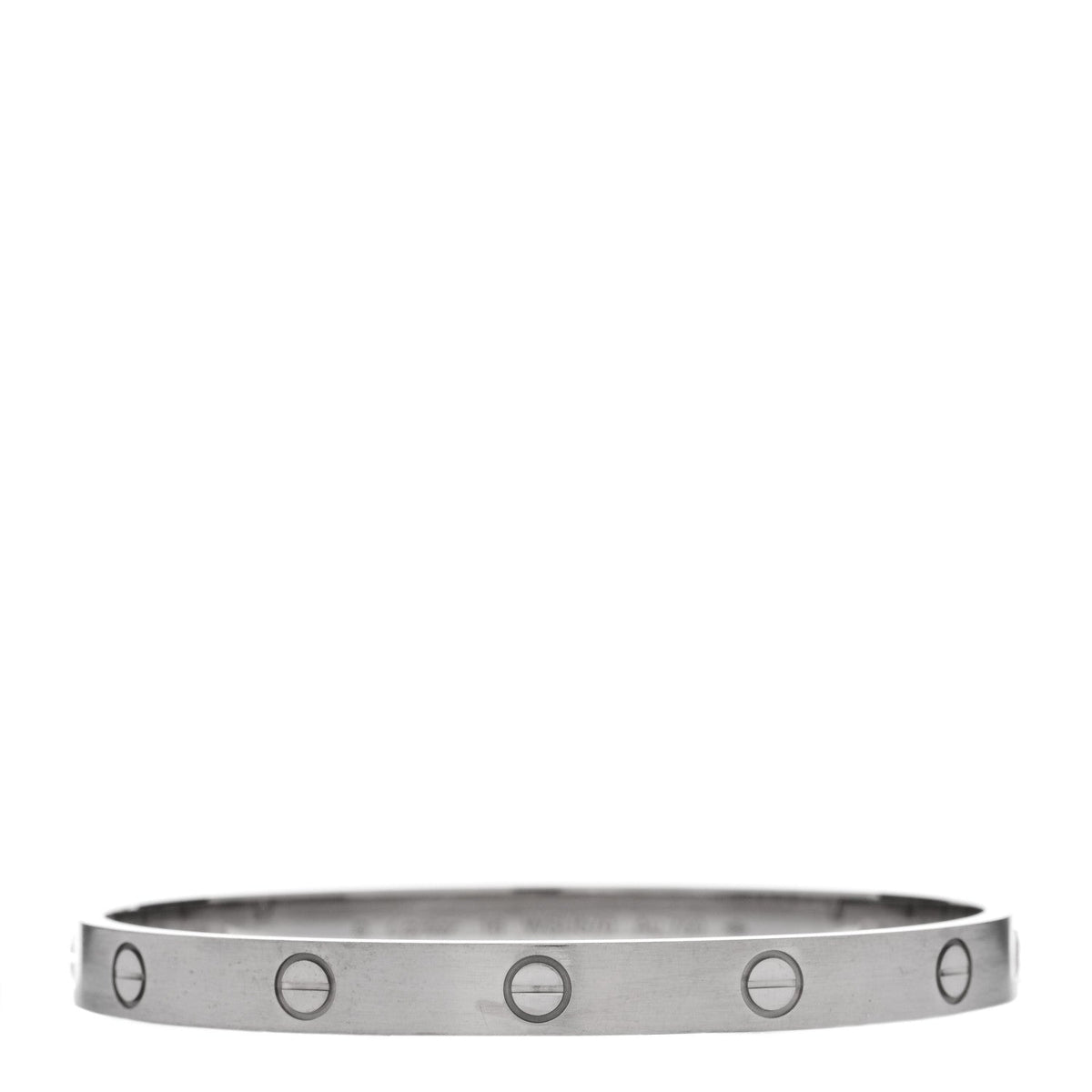 18K White Gold Brushed Finish LOVE Bracelet 18