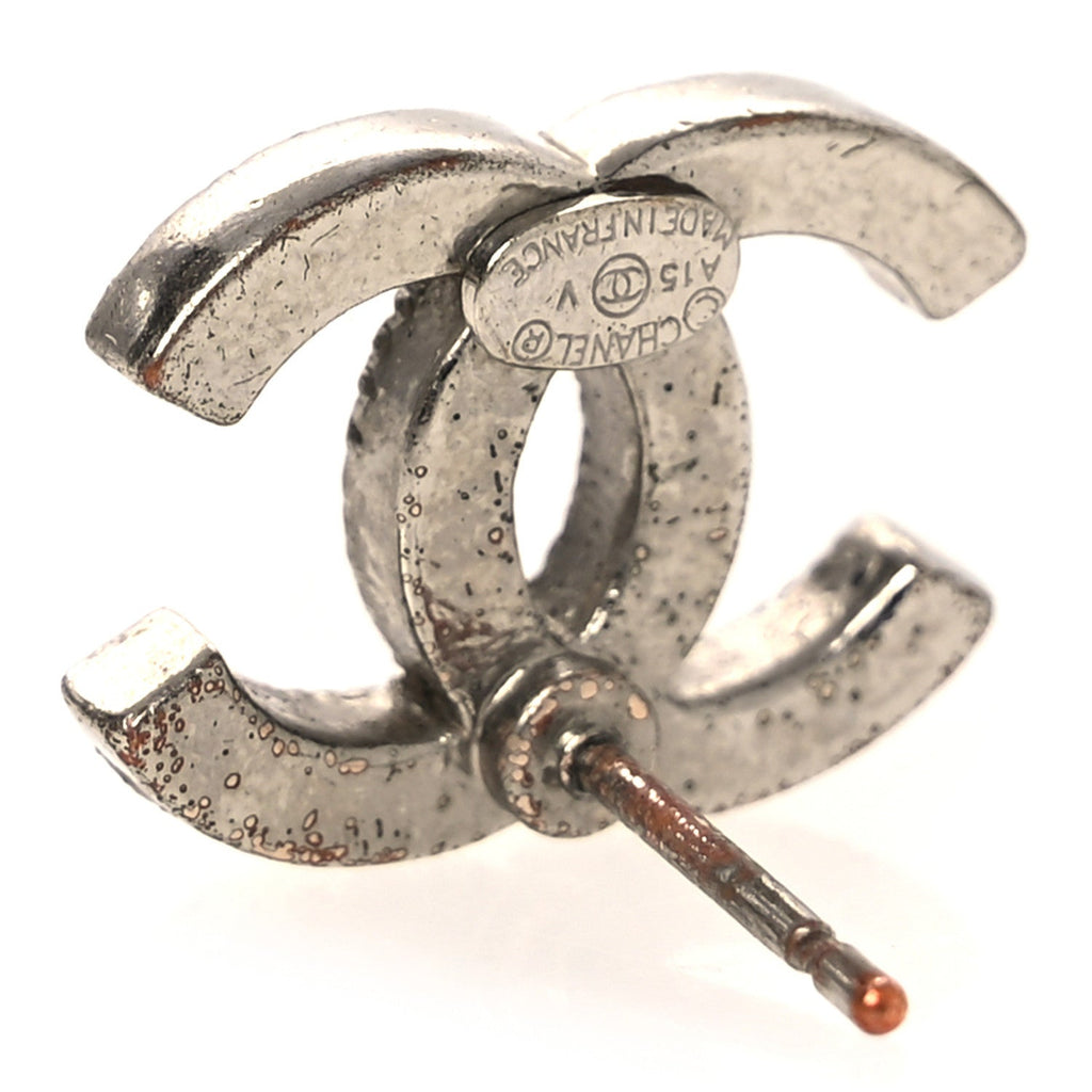 Crystal CC Earrings Silver