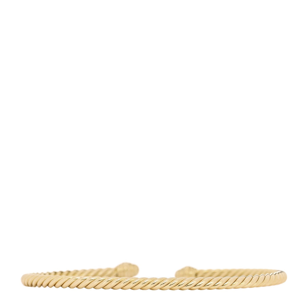 18K Yellow Gold Diamond 3mm Cablespira Bracelet