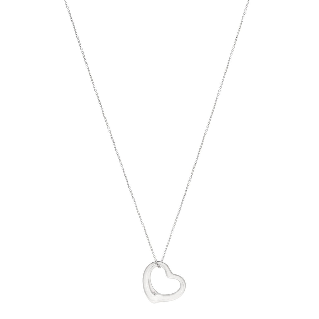 Sterling Silver 22mm Elsa Peretti Open Heart Pendant Necklace