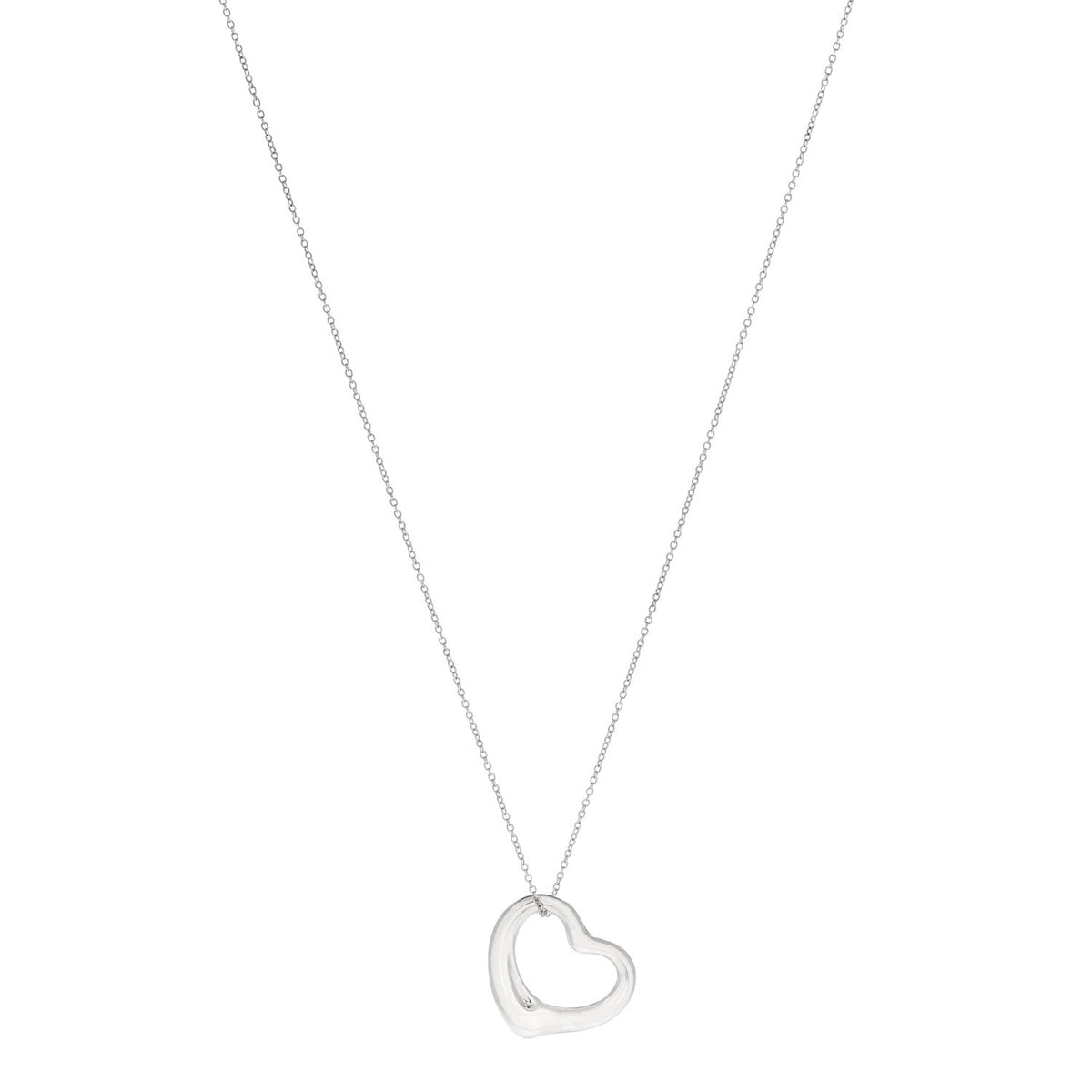 Sterling Silver 22mm Elsa Peretti Open Heart Pendant Necklace