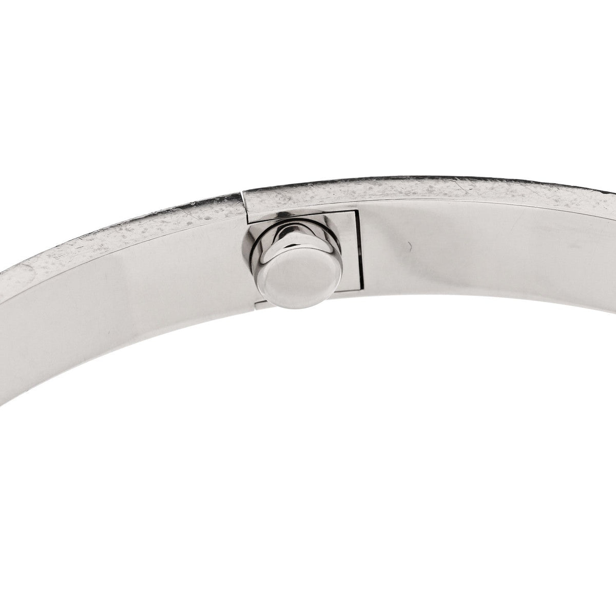 18K White Gold Brushed Finish LOVE Bracelet 21