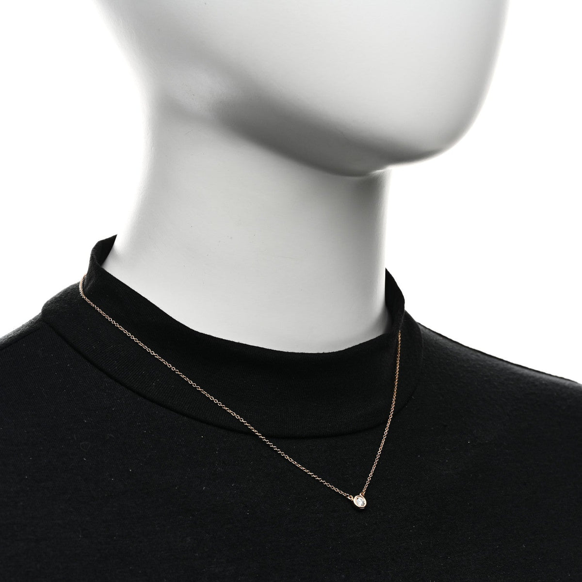 18K Rose Gold Diamond .17ct Elsa Peretti Diamonds by the Yard Pendant Necklace