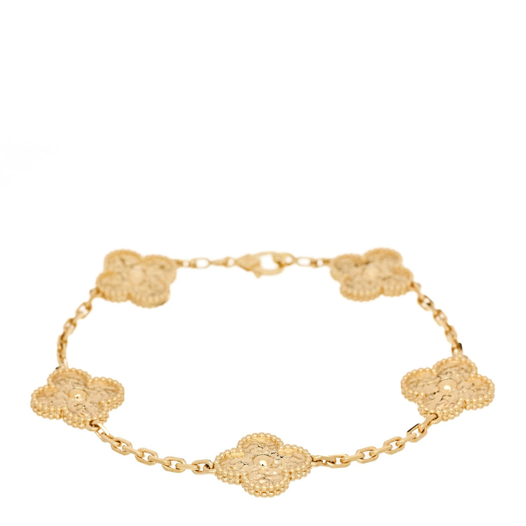 18K Yellow Gold 5 Motifs Vintage Alhambra Bracelet