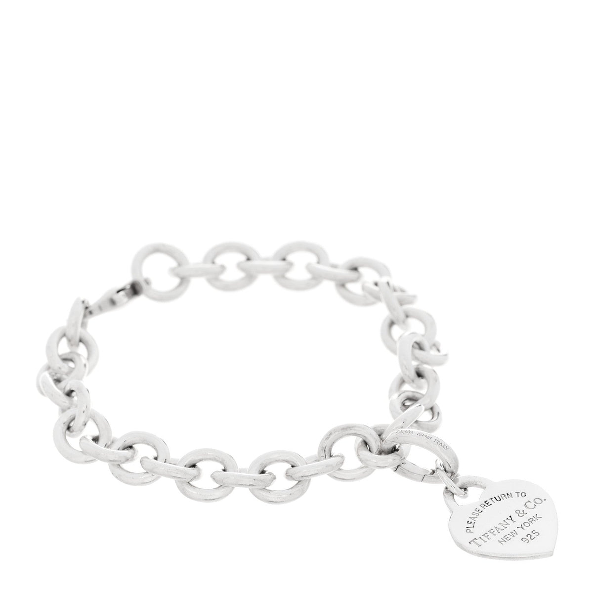 Sterling Silver Small Return to Tiffany Heart Tag Charm Bracelet