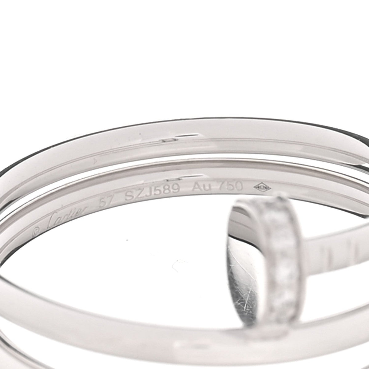 18K White Gold Diamond Double Wrap Juste Un Clou Ring 57 8