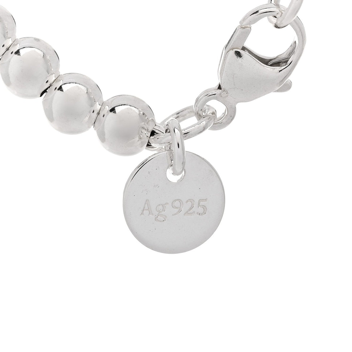 Sterling Silver Enamel Return to Tiffany Love Heart Tag Bead Bracelet Blue