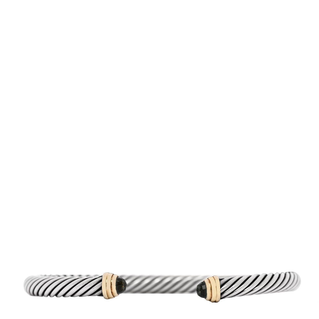 Sterling Silver 14K Yellow Gold Prasiolite 5mm Cable Classics Petite Color Bracelet