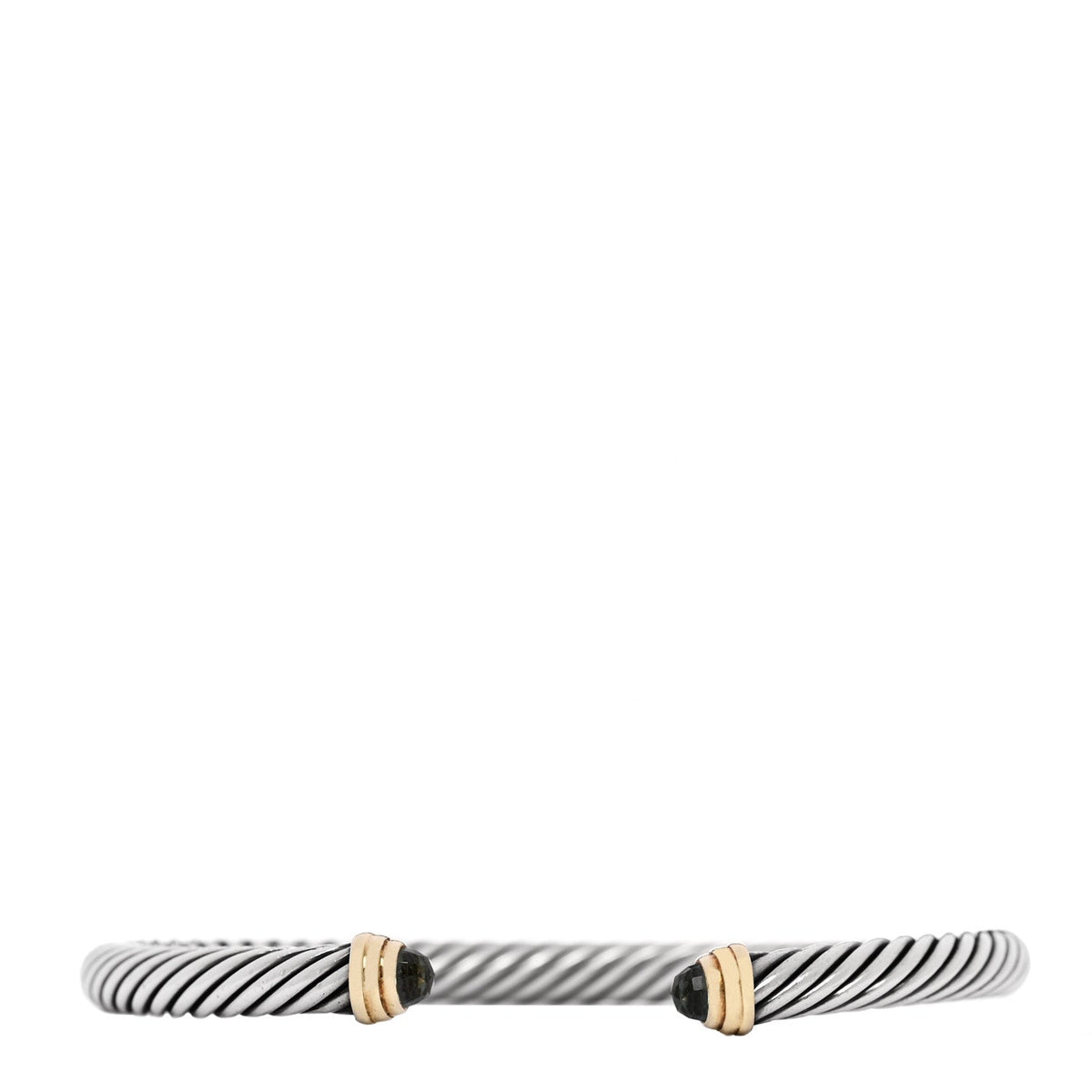 Sterling Silver 14K Yellow Gold Prasiolite 5mm Cable Classics Petite Color Bracelet