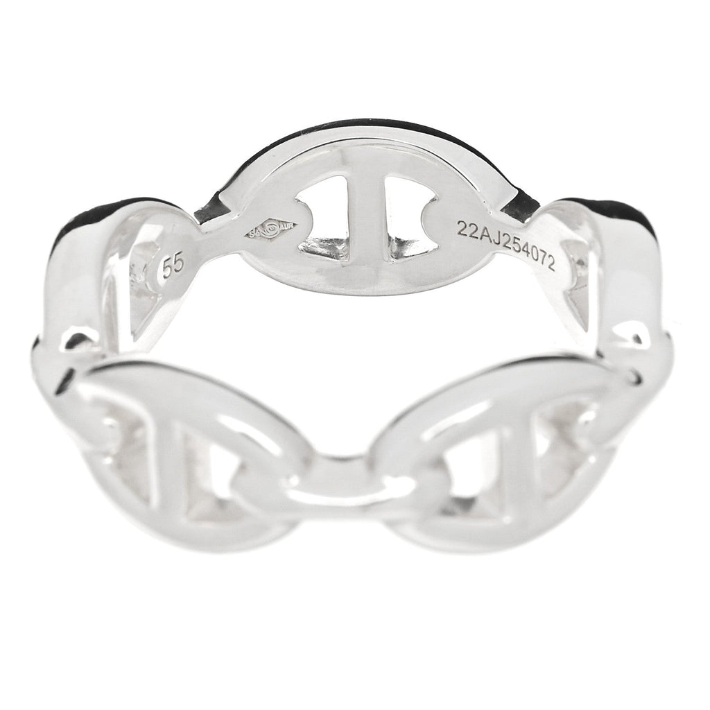 Sterling Silver PM Chaine d'Ancre Enchainee Band Ring 55 7.25