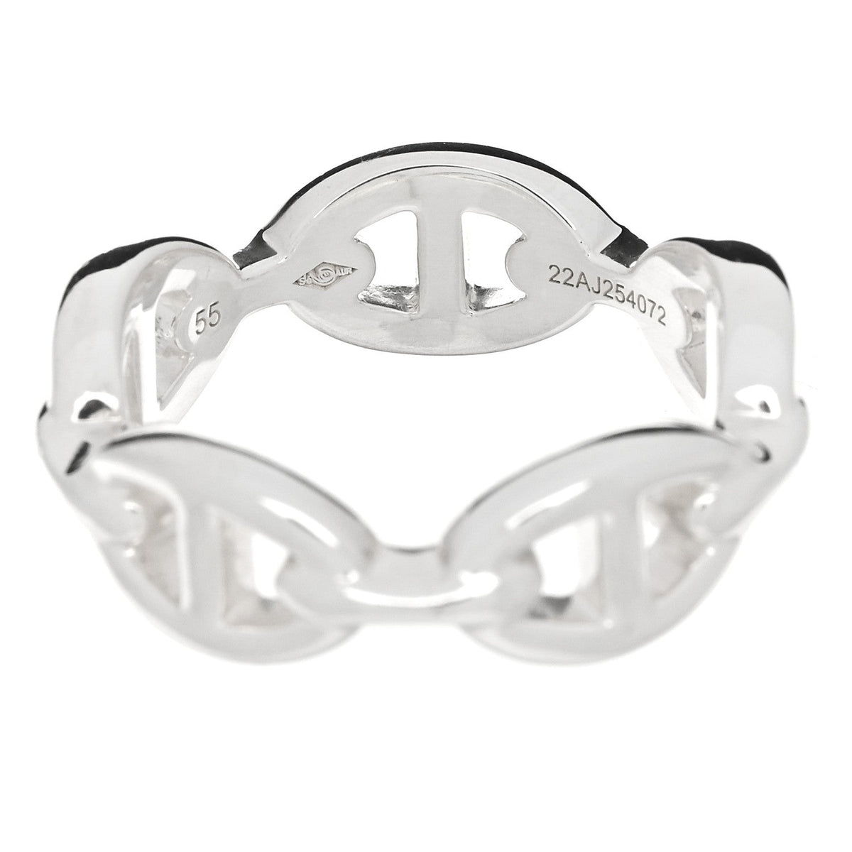 Sterling Silver PM Chaine d'Ancre Enchainee Band Ring 55 7.25