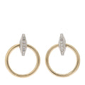 Baguette Crystal Hoop Clip On Earrings Gold