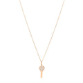 18K Rose Gold Diamond Mini Modern Keys Round Key Pendant Necklace