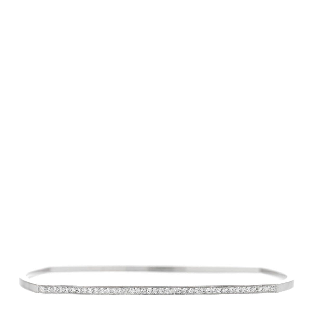 18K White Gold Diamond Frank Gehry Torque Bangle Bracelet