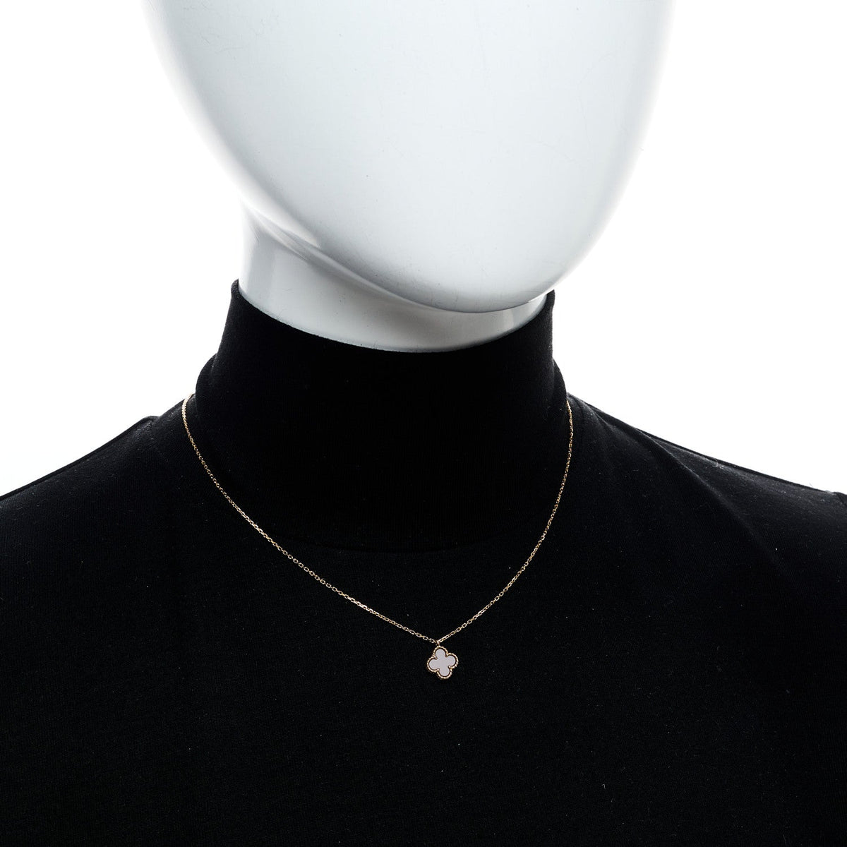 18K Rose Gold Carnelian Sweet Alhambra Pendant Necklace