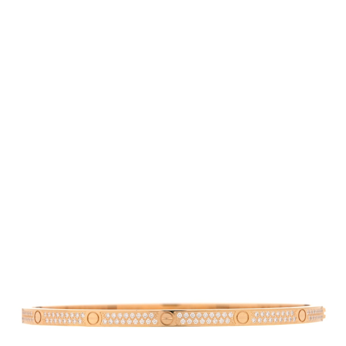 18K Yellow Gold Diamond Small LOVE Paved Bracelet 19