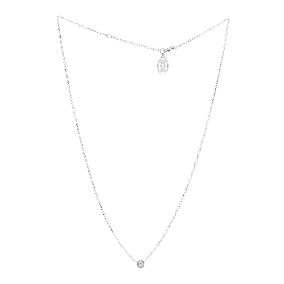 18K White Gold Diamond SM D'Amour Pendant Necklace