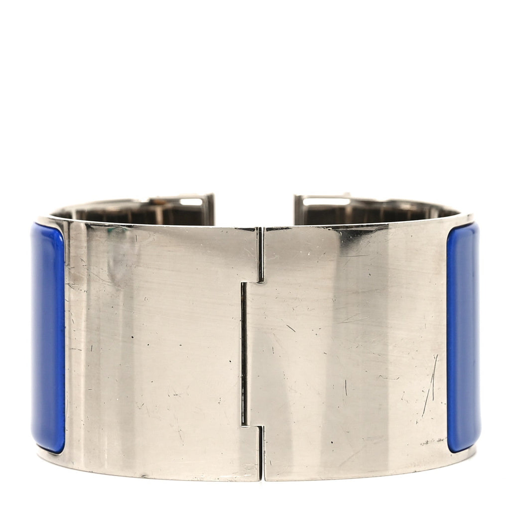 Enamel Extra Wide Clic Clac H Bracelet GM Bleu Electrique