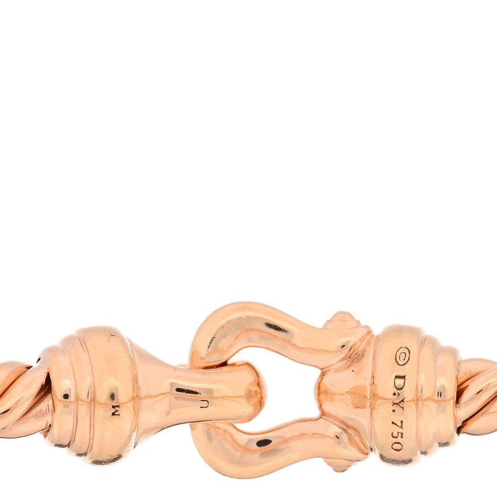 18K Rose Gold Diamond 3.5mm Buckle Cablespira Bracelet