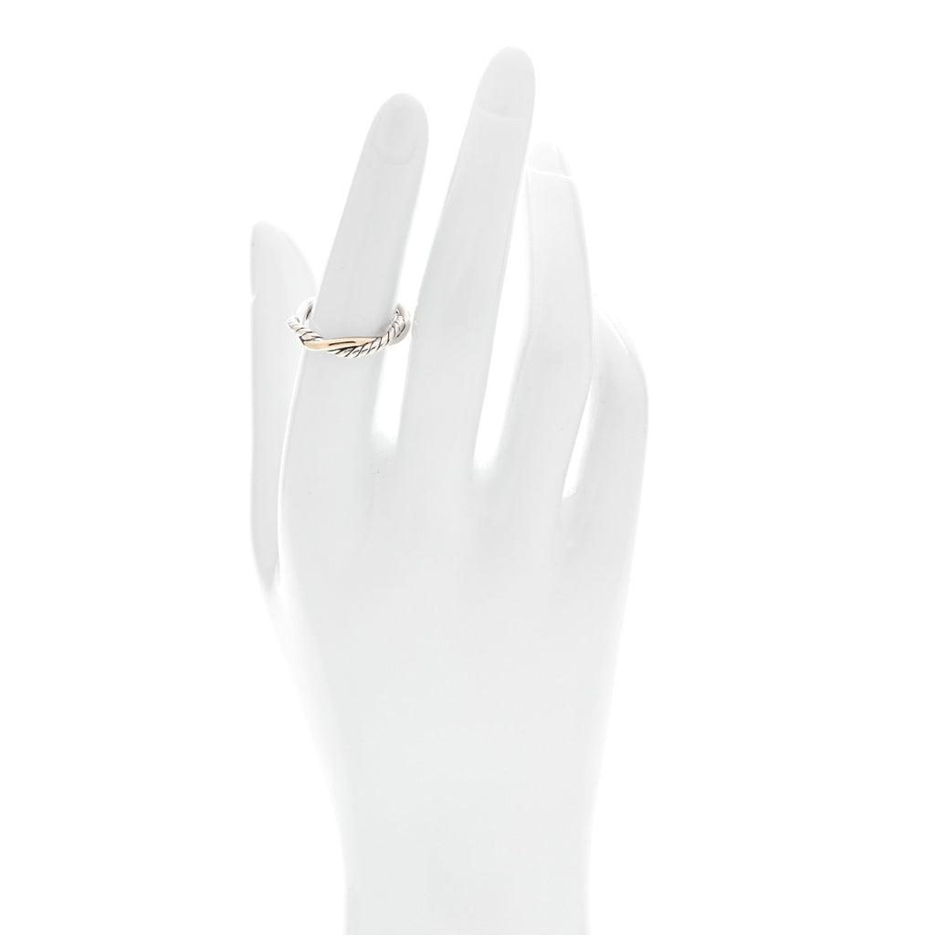 Sterling Silver 14K Yellow Gold Petite Infinity Band Ring 52 6