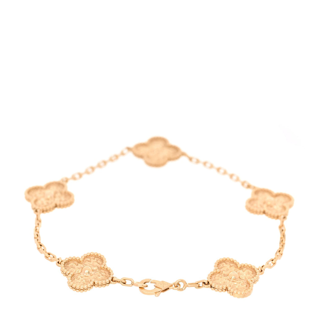 18K Yellow Gold 5 Motifs Vintage Alhambra Bracelet