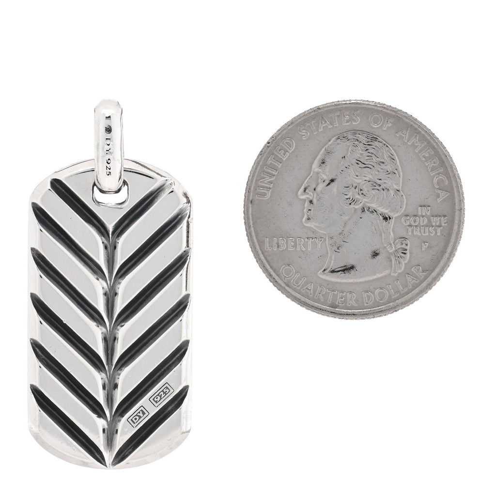 Sterling Silver 35mm Chevron Tag Pendant
