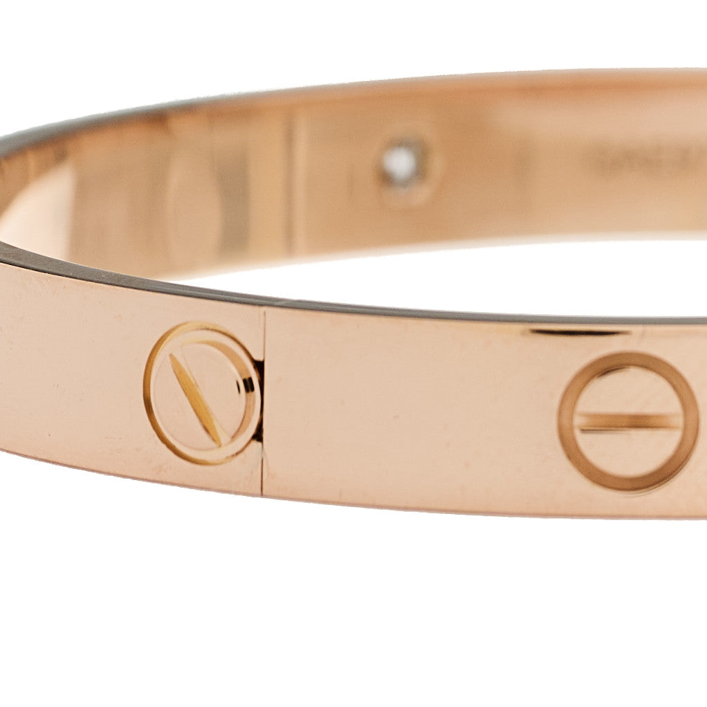 18K Pink Gold 4 Diamond LOVE Bracelet 16