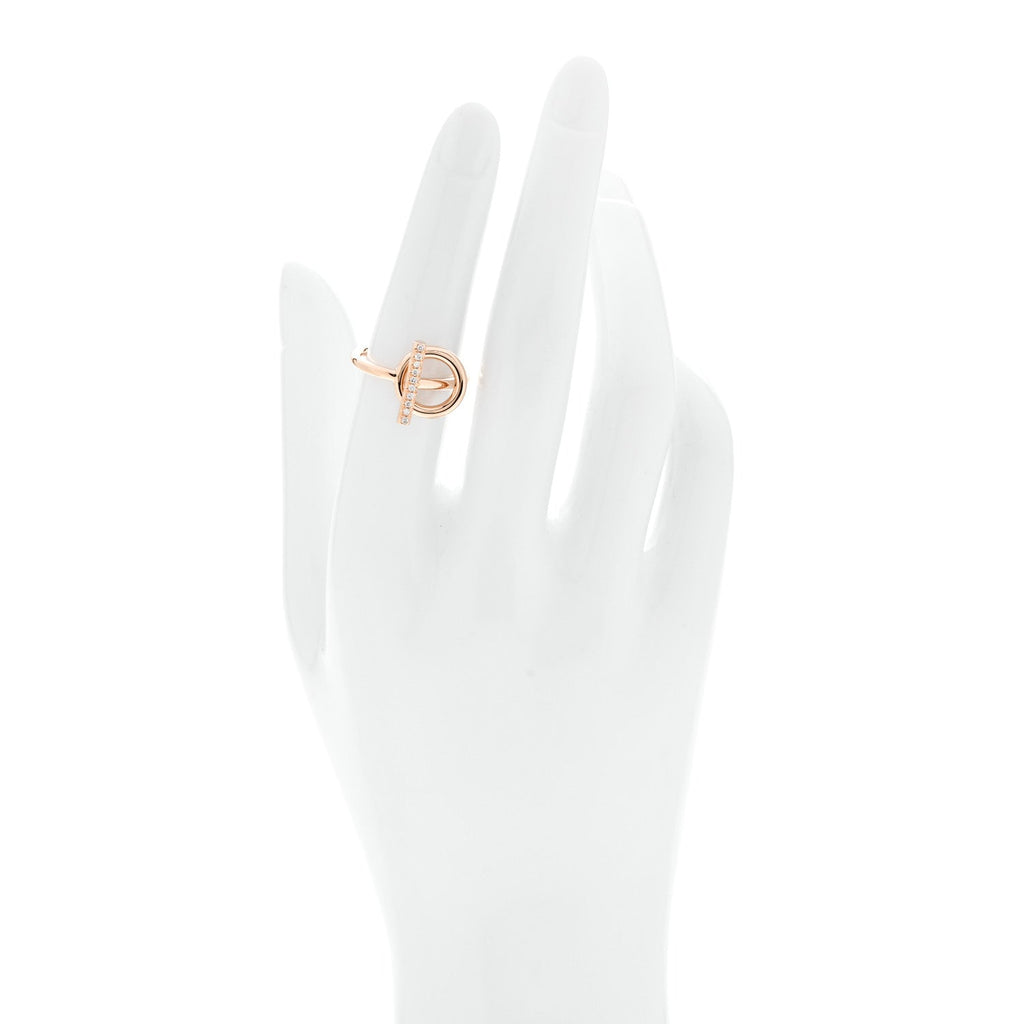18K Rose Gold Diamond PM Echappee Ring 52 6