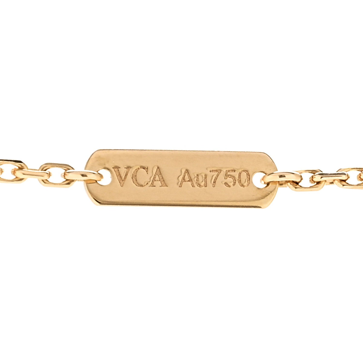 18K Yellow Gold Carnelian Vintage Alhambra Pendant Necklace