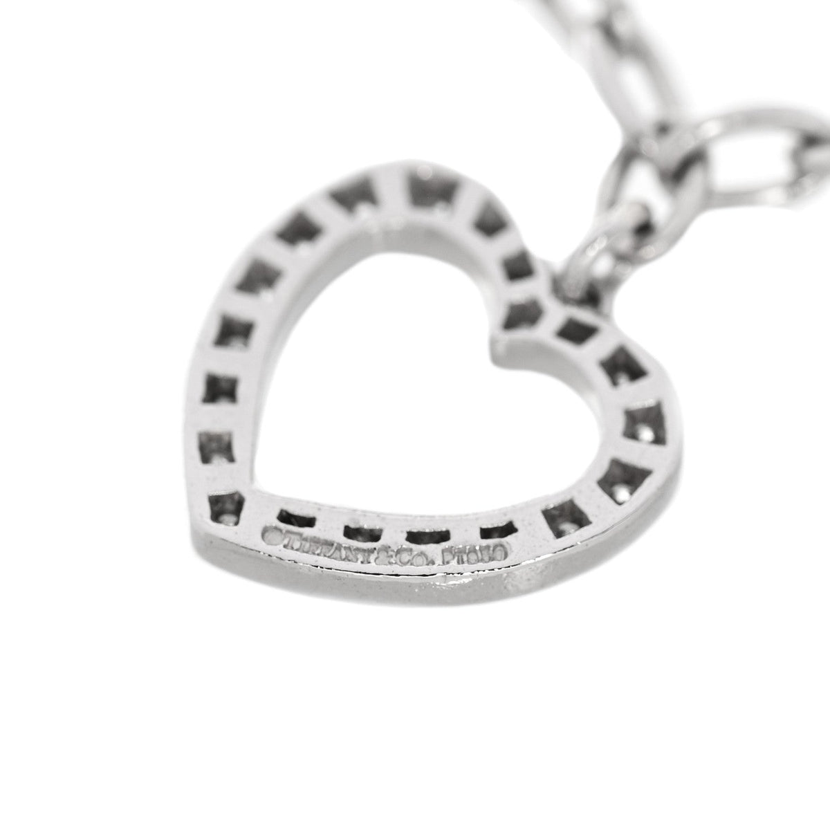 Platinum Diamond Heart Charm Bracelet