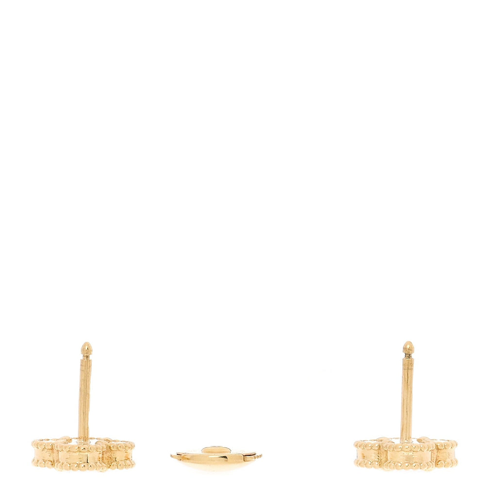 18K Yellow Gold Black Onyx Sweet Alhambra Earrings