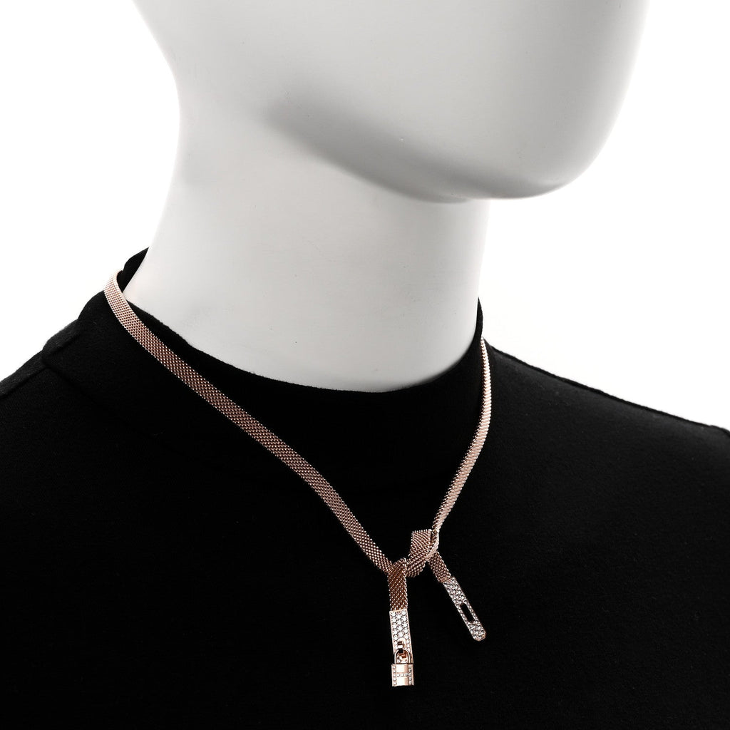 18K Rose Gold Diamond Kelly Gavroche Necklace XS