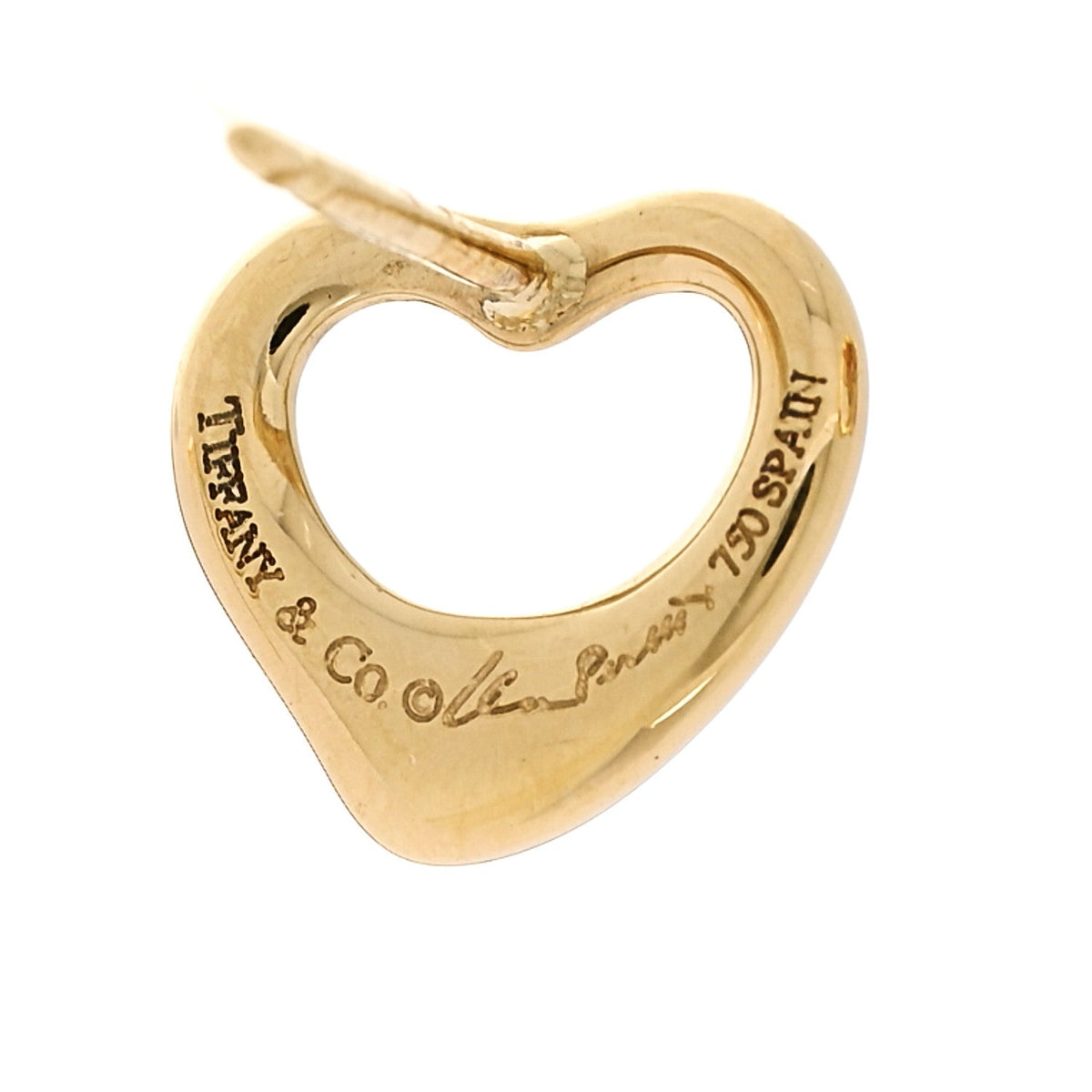 18K Yellow Gold 11mm Elsa Peretti Open Heart Earrings