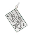 Sterling Silver Enamel Paris Postcard Charm Blue