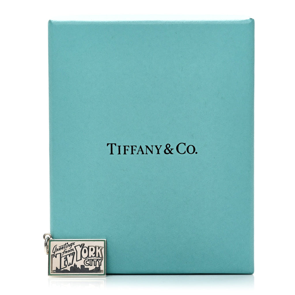 Sterling Silver Enamel New York Postcard Charm Blue