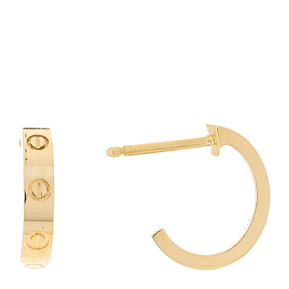 18K Yellow Gold Small LOVE Hoop Earrings