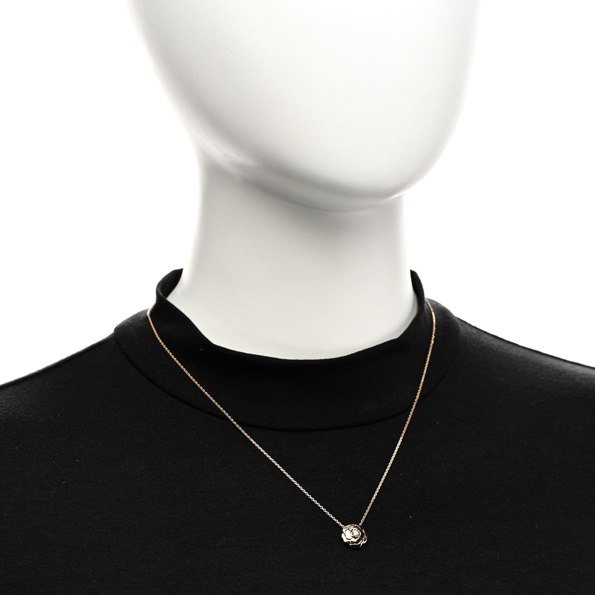 18K Rose Gold Diamond Extrait de Camélia Pendant Necklace