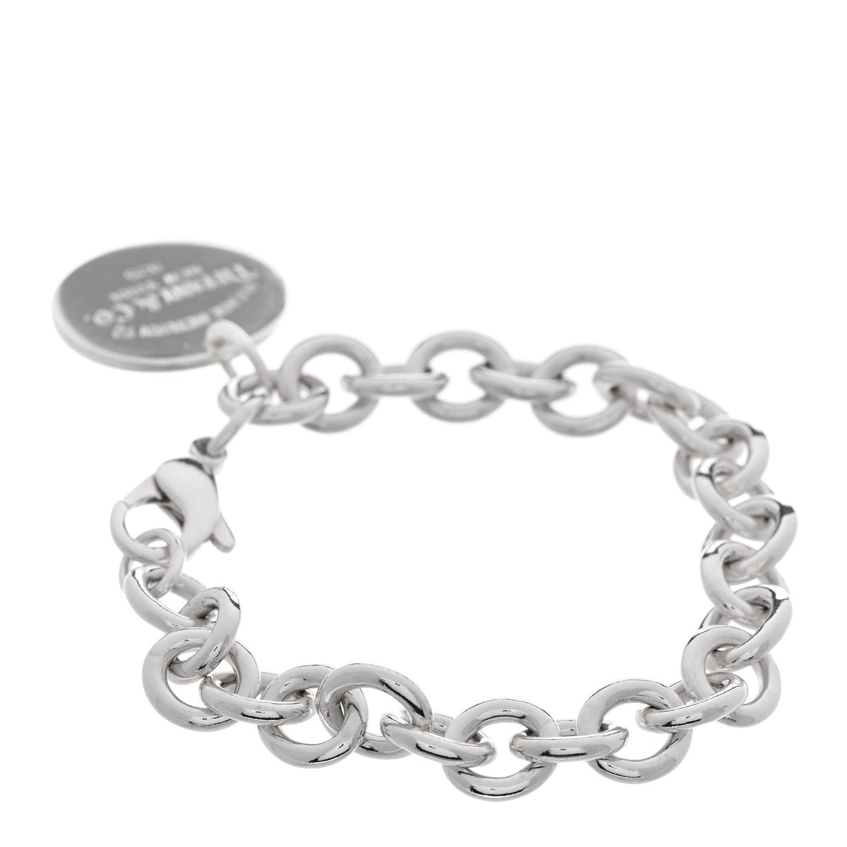 Sterling Silver Return to Tiffany Round Tag Charm Bracelet